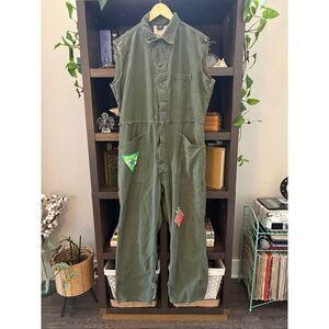 Vintage Green Patchwork Coveralls Size Large